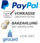 Verfügbare Zahlungsarten